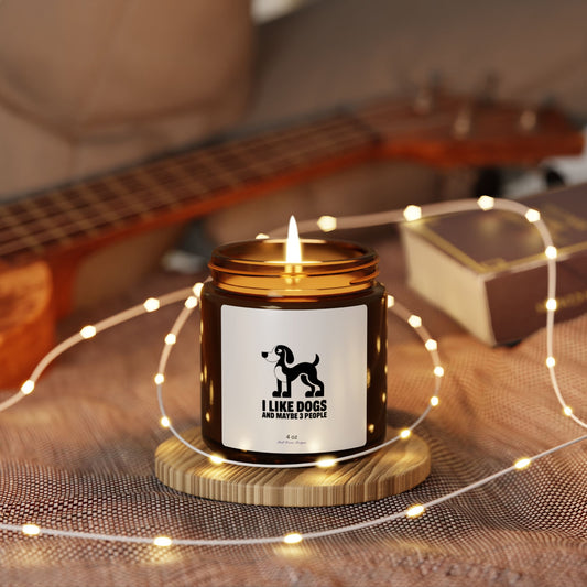 Dogs - Scented Soy Candle in an Amber Jar