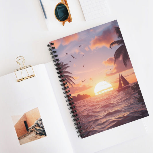 Tropical Sunset Spiral Notebook - Ruled Line for Creative Minds