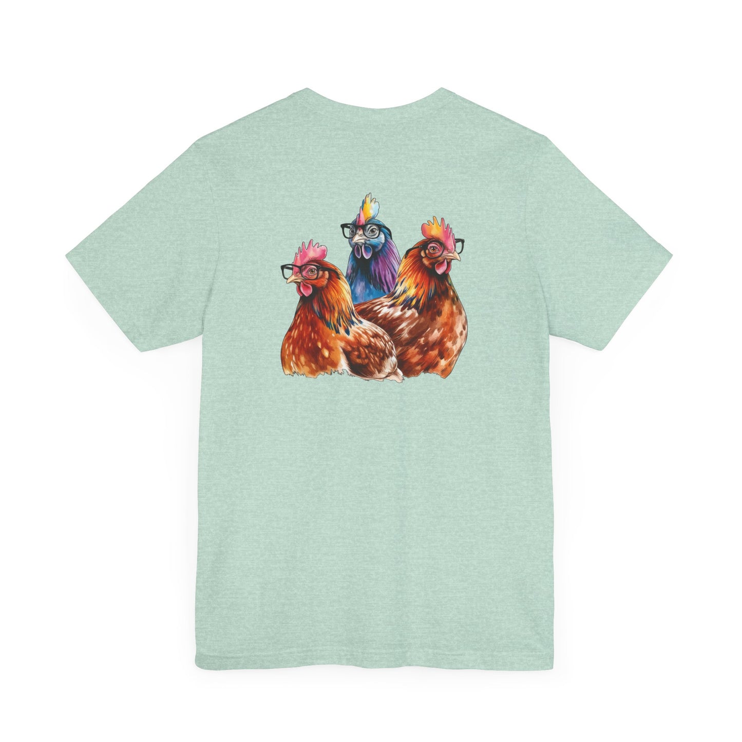 3 Colorful Chickens - Short Sleeve Tee