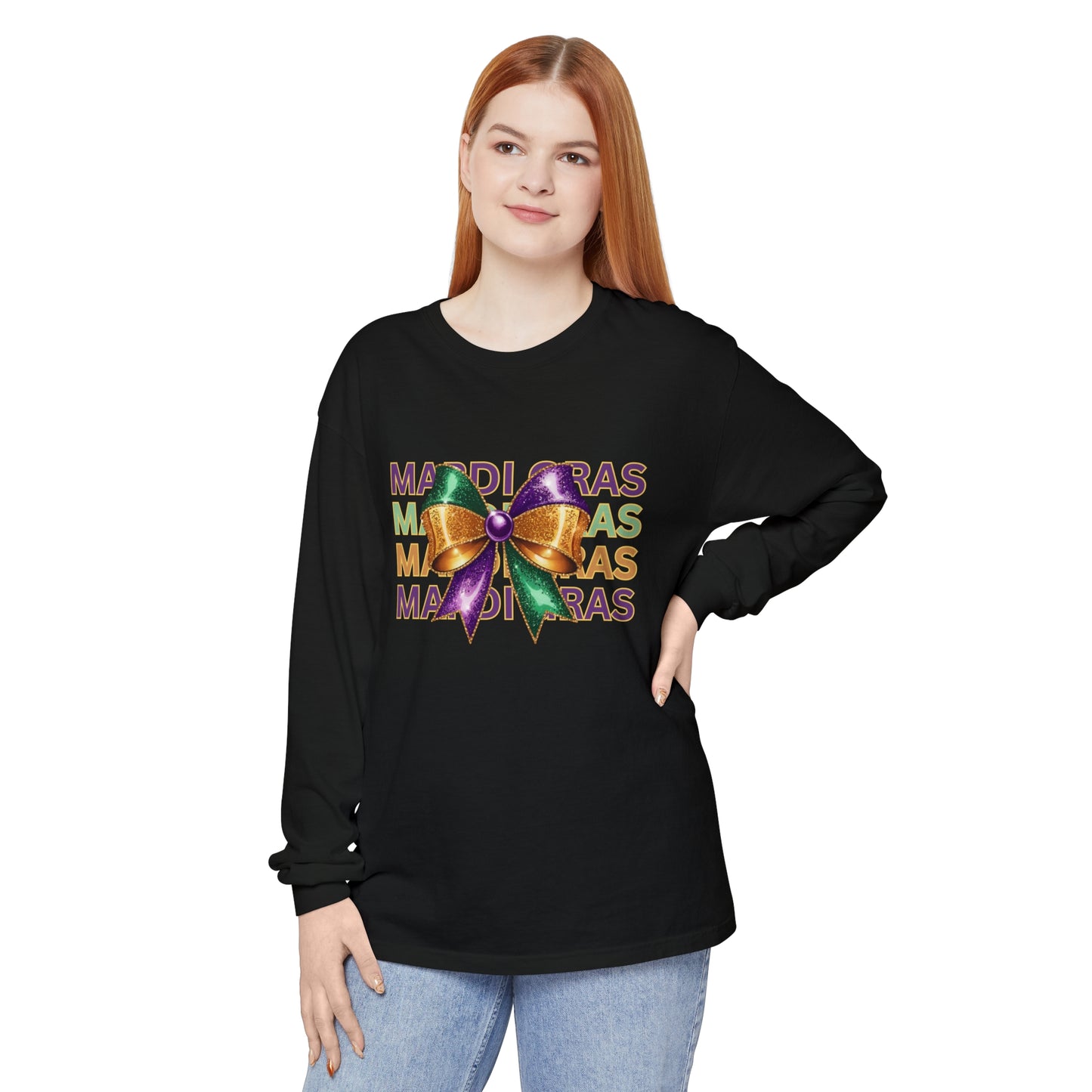 Mardi Gras Croquette Bow - Long Sleeve T-Shirt