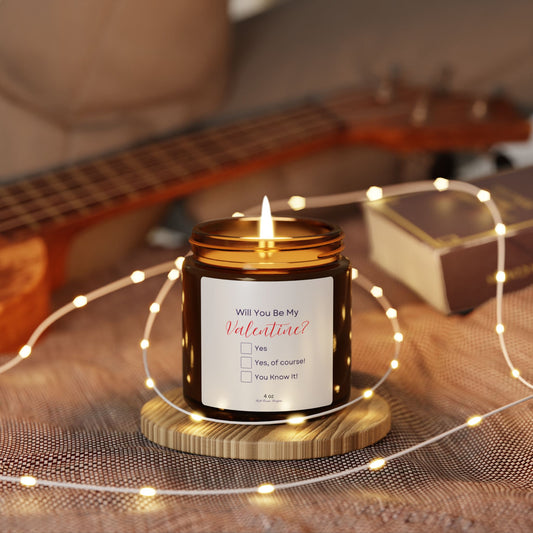 Be My Valentine - Scented Soy Candle (Multi-Size, Amber Jar)