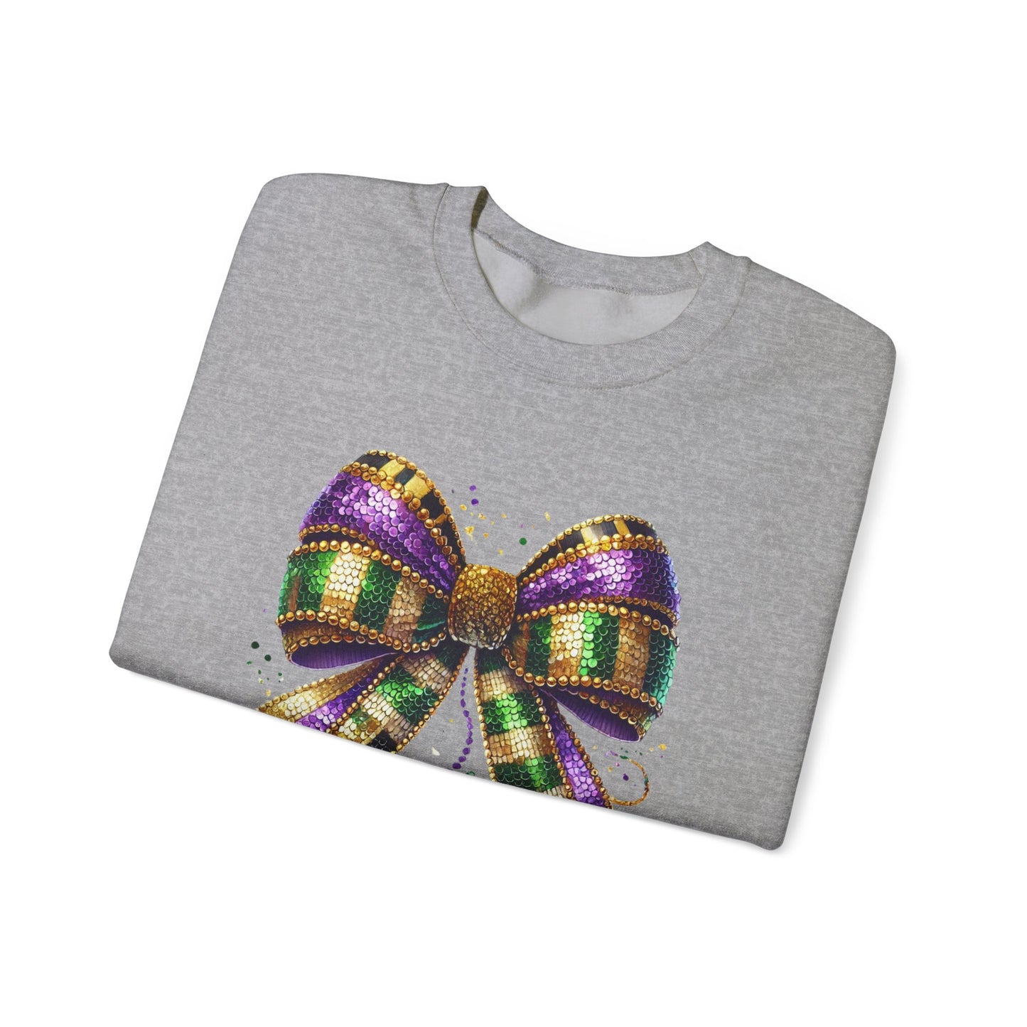 Mardi Gra Coquette Bow Design - Crewneck Sweatshirt