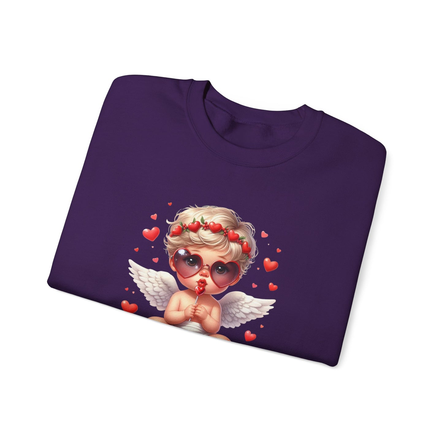 Angel Baby with Valentine's Lollipop Design - Crewneck Sweatshirt