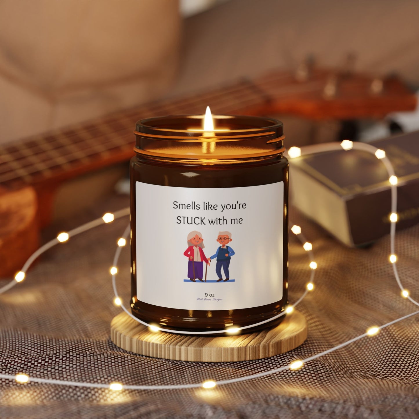 Stuck with me - Scented Soy Candle (Multi-Size, Amber Jar)