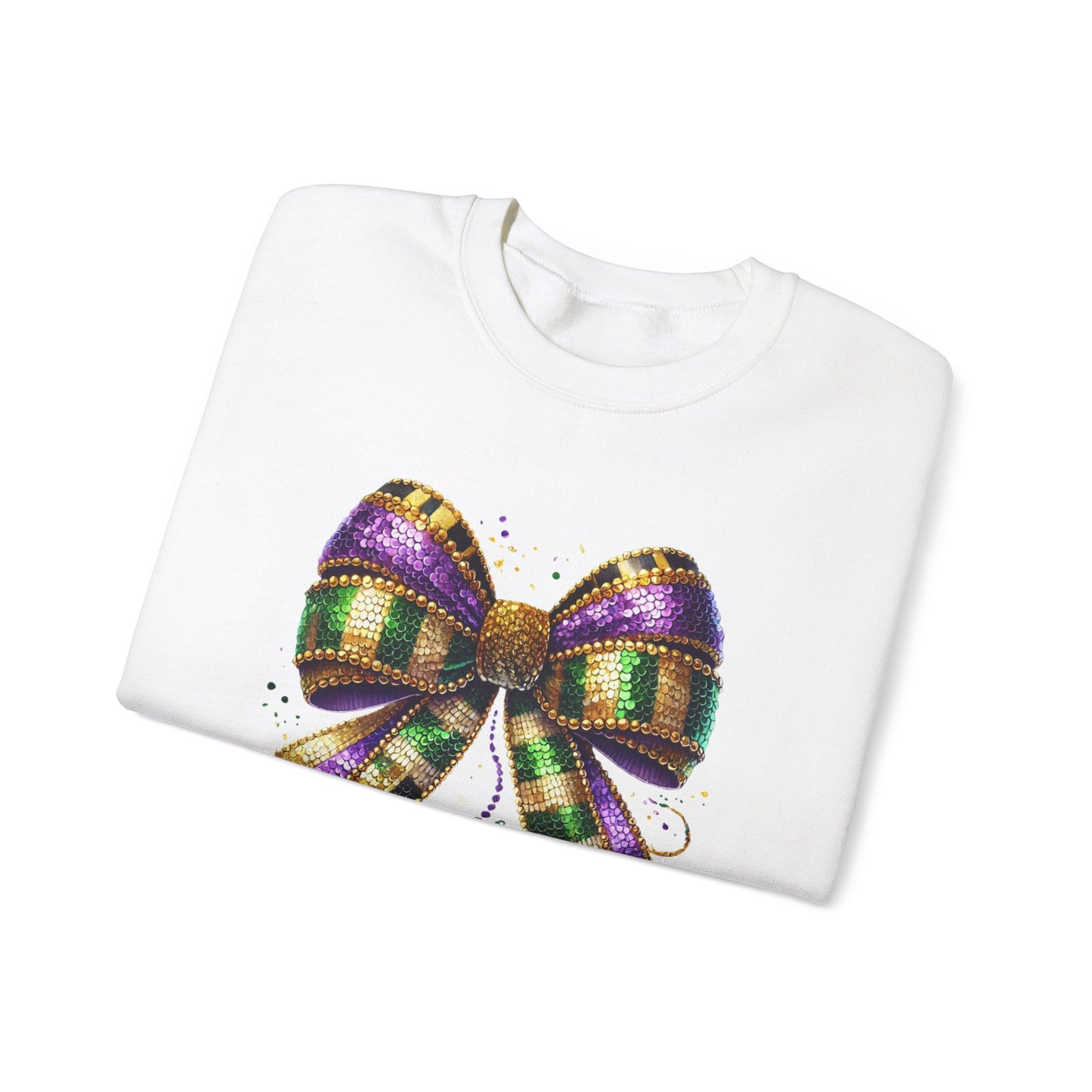 Mardi Gra Coquette Bow Design - Crewneck Sweatshirt