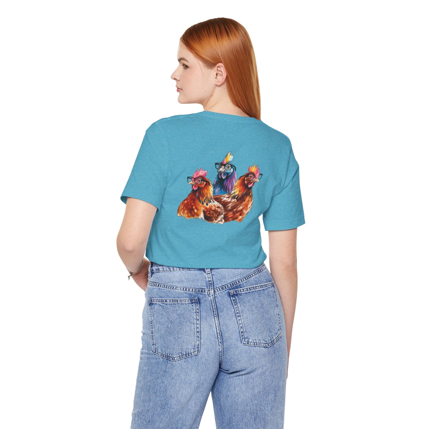 3 Colorful Chickens - Short Sleeve Tee