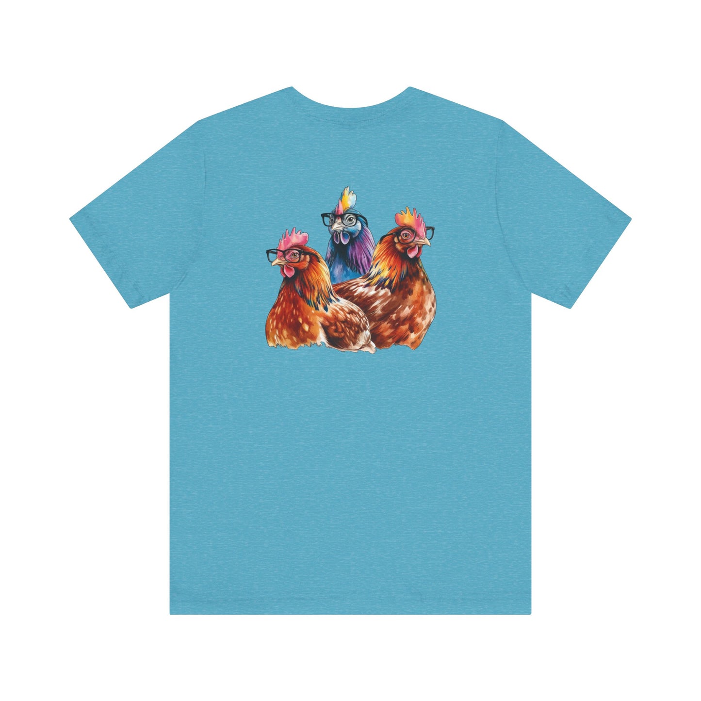 3 Colorful Chickens - Short Sleeve Tee