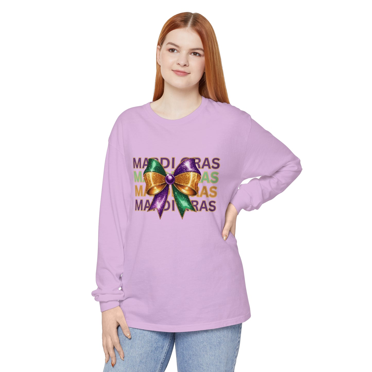 Mardi Gras Croquette Bow - Long Sleeve T-Shirt