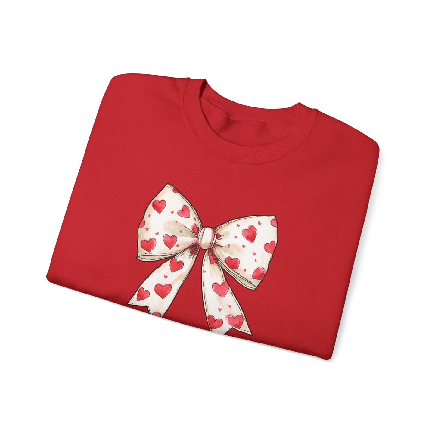 Gold Bow & Red Hearts - Crew neck Sweatshirt