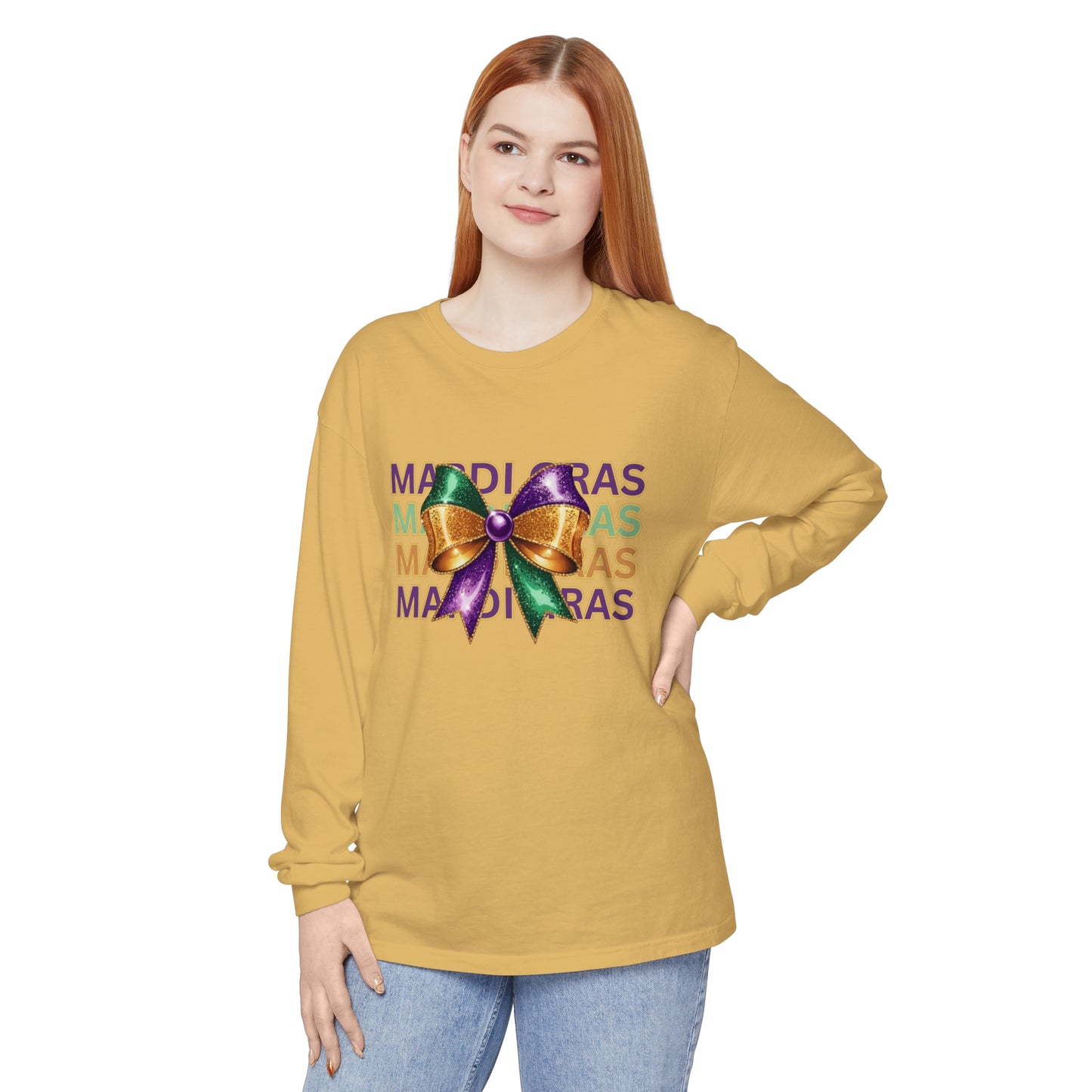 Mardi Gras Croquette Bow - Long Sleeve T-Shirt