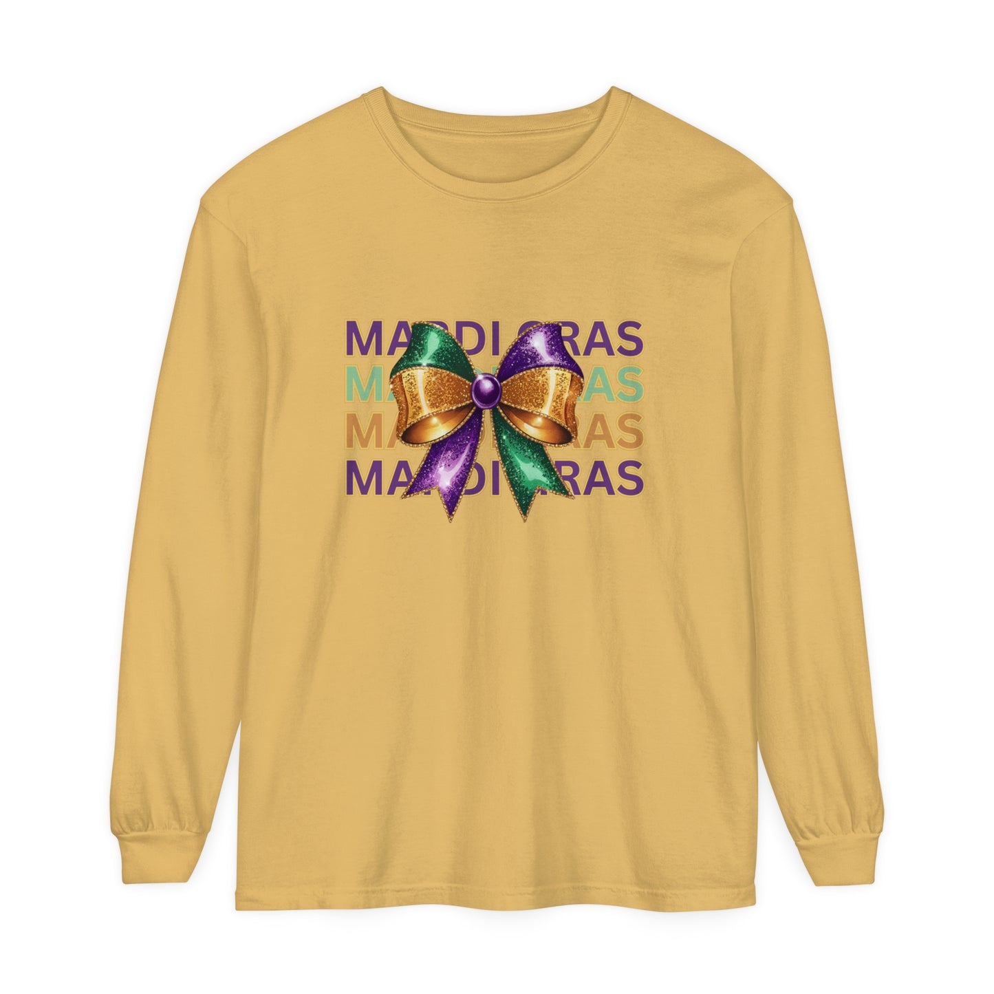 Mardi Gras Croquette Bow - Long Sleeve T-Shirt