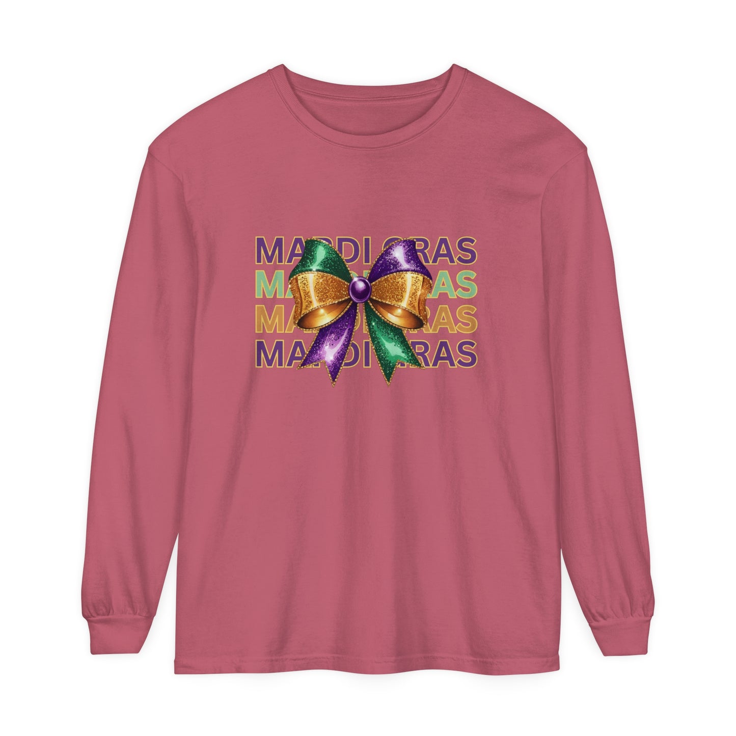 Mardi Gras Croquette Bow - Long Sleeve T-Shirt