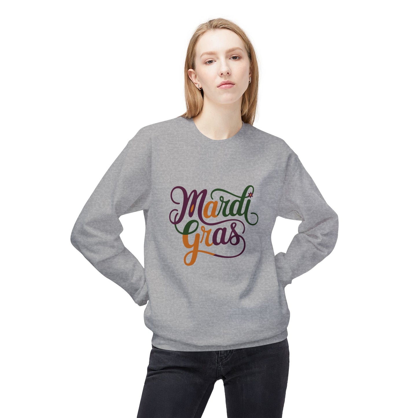 Mardi Gras Cursive Writing Sweatshirt