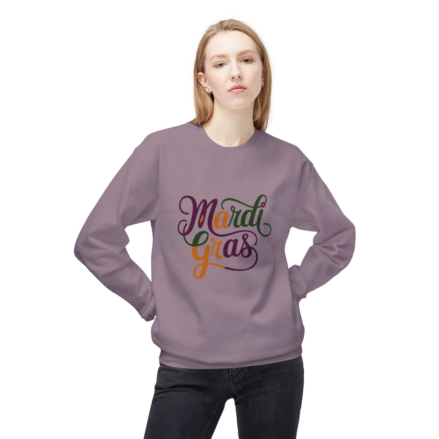 Mardi Gras Cursive Writing Sweatshirt