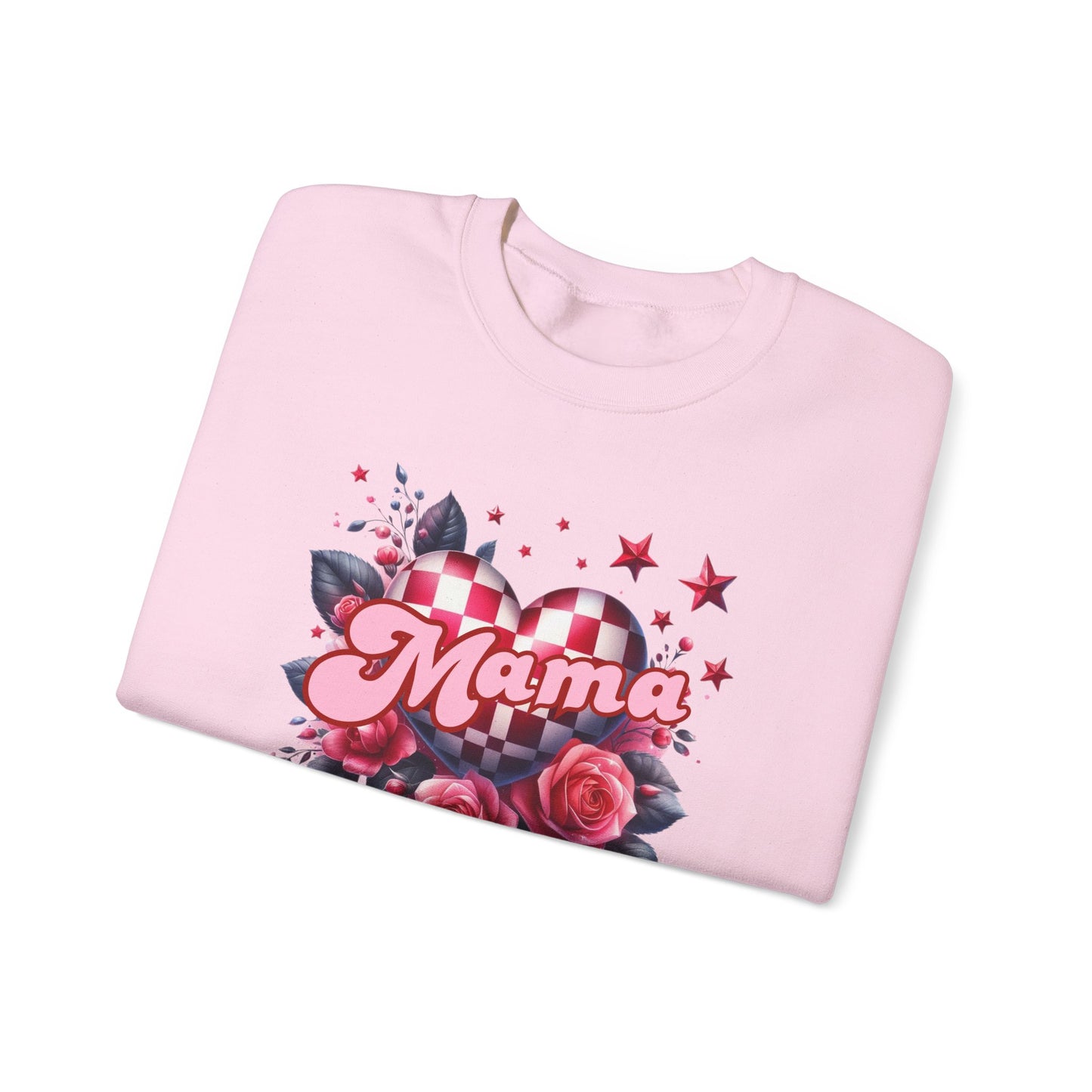 Mama with Checkered Heart - Crewneck Sweatshirt