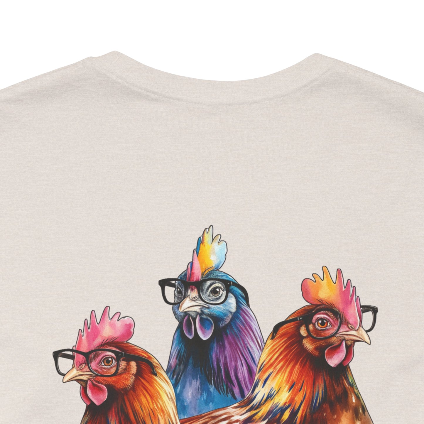 3 Colorful Chickens - Short Sleeve Tee