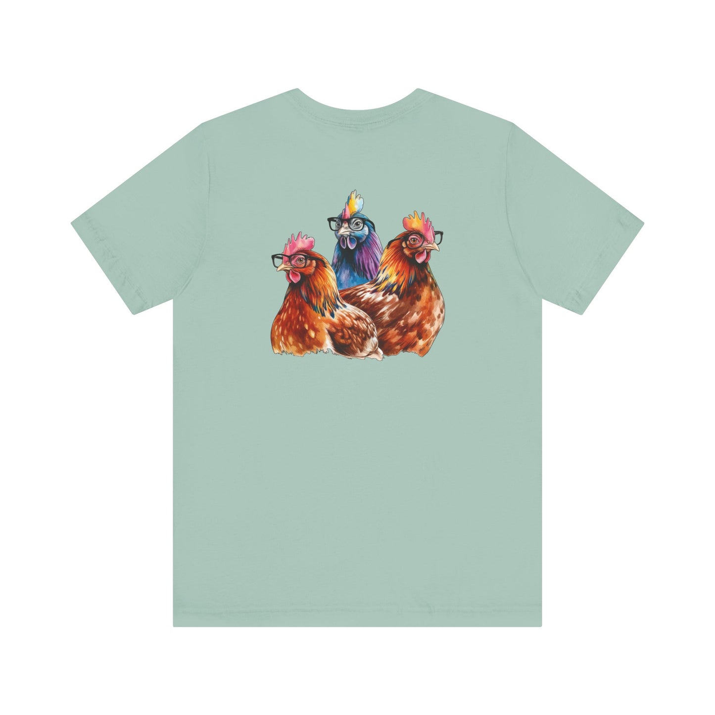 3 Colorful Chickens - Short Sleeve Tee