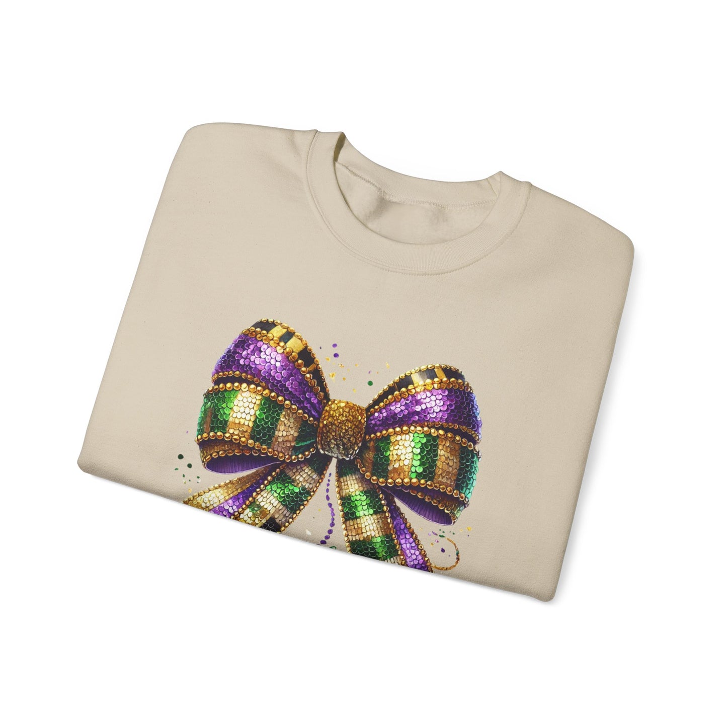 Mardi Gra Coquette Bow Design - Crewneck Sweatshirt