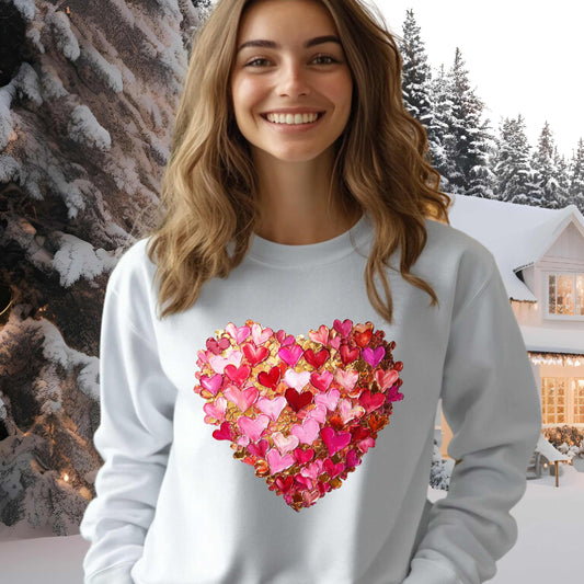 Watercolor 3D Hearts Sweatshirt