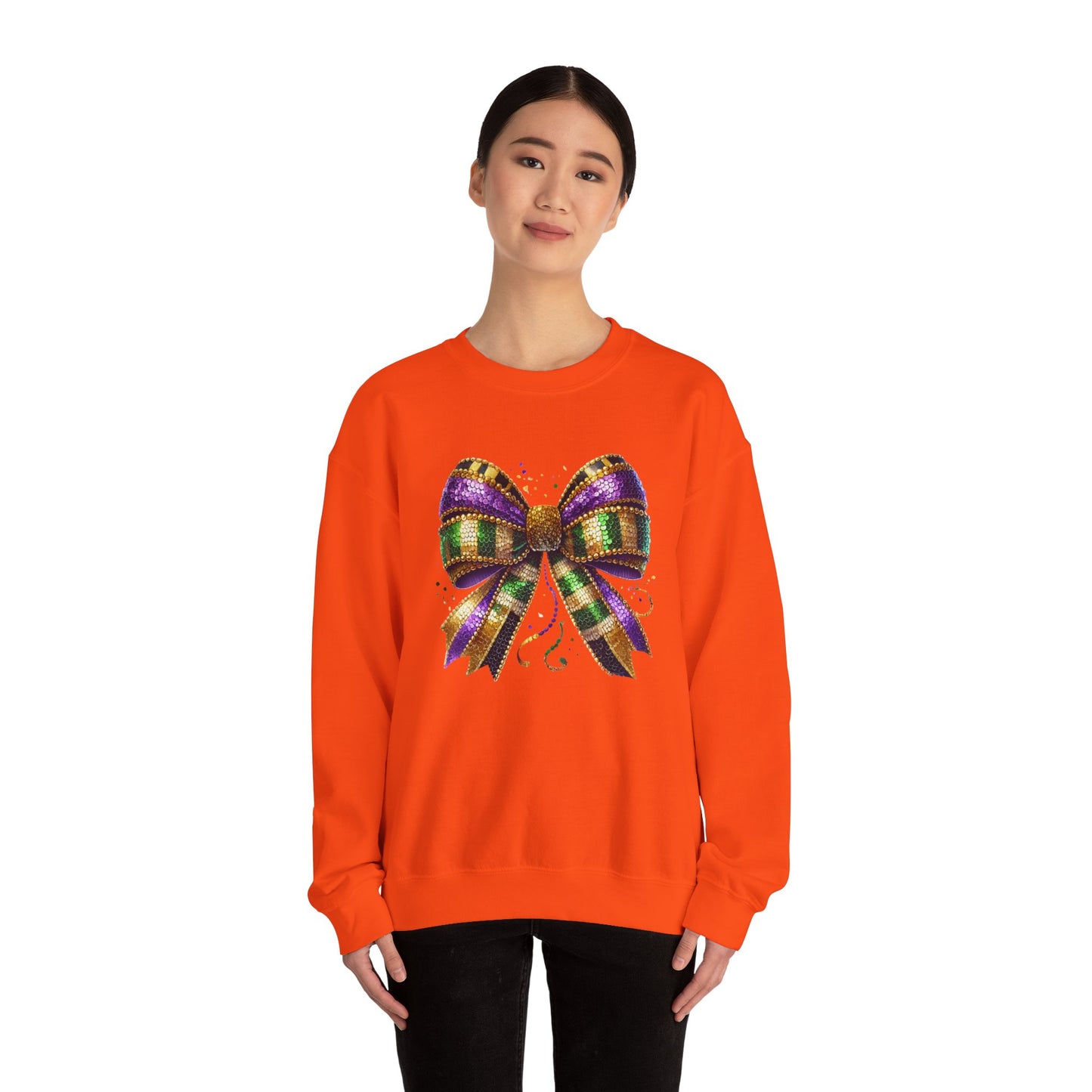 Mardi Gra Coquette Bow Design - Crewneck Sweatshirt