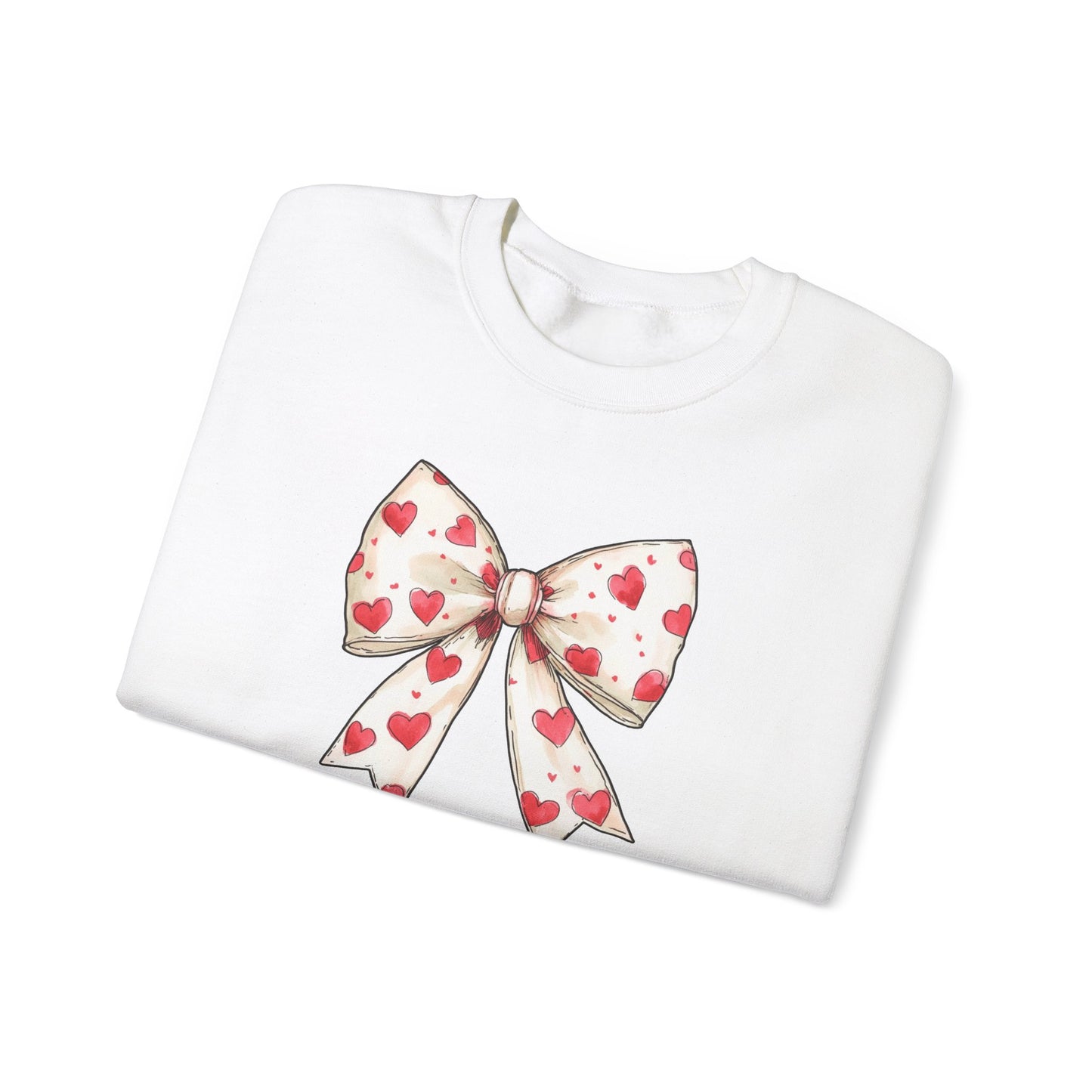 Gold Bow & Red Hearts - Crew neck Sweatshirt