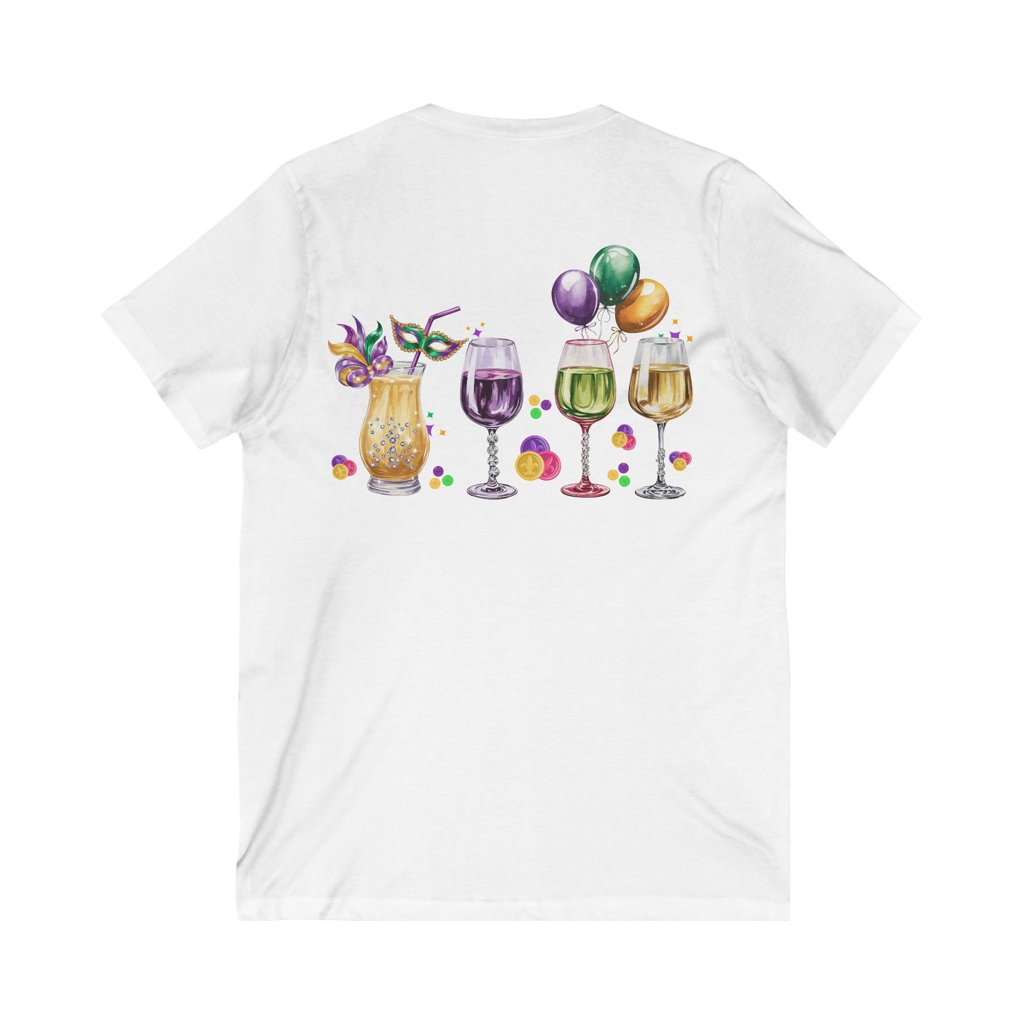 Mardi Gras Celebration Shirt V-Neck Tee