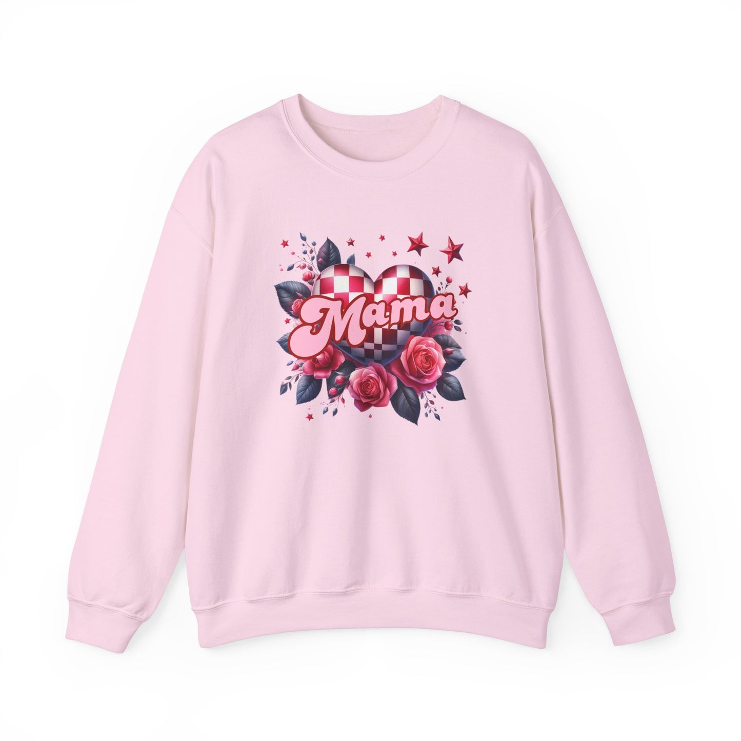 Mama with Checkered Heart - Crewneck Sweatshirt