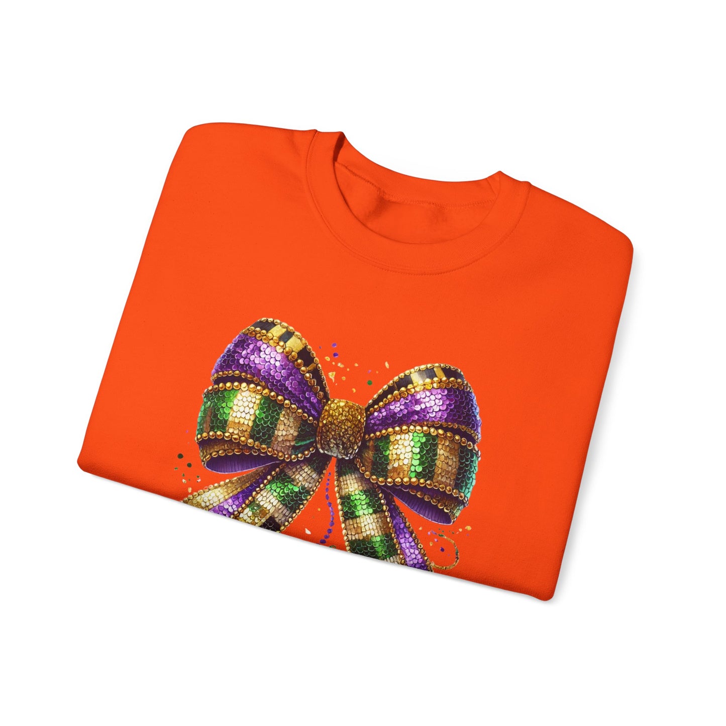 Mardi Gra Coquette Bow Design - Crewneck Sweatshirt