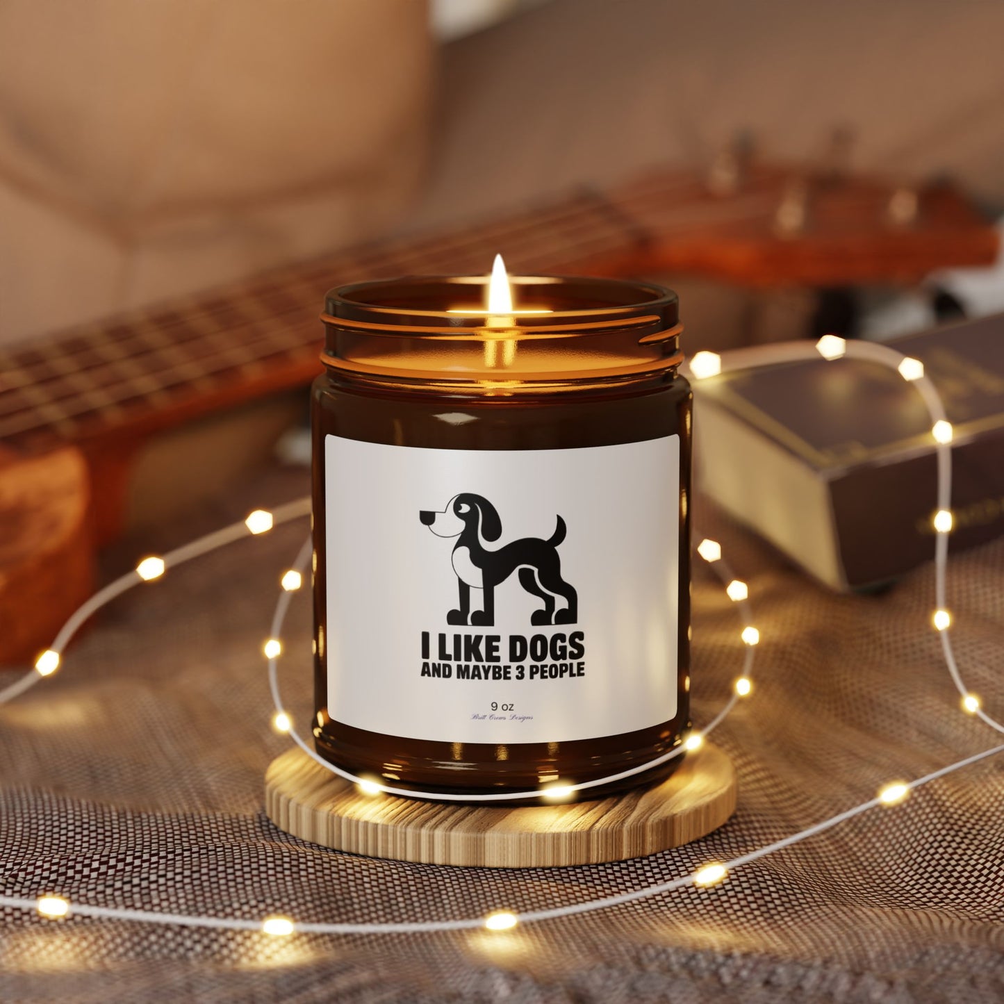 Dogs - Scented Soy Candle (Multi-Size, Amber Jar)