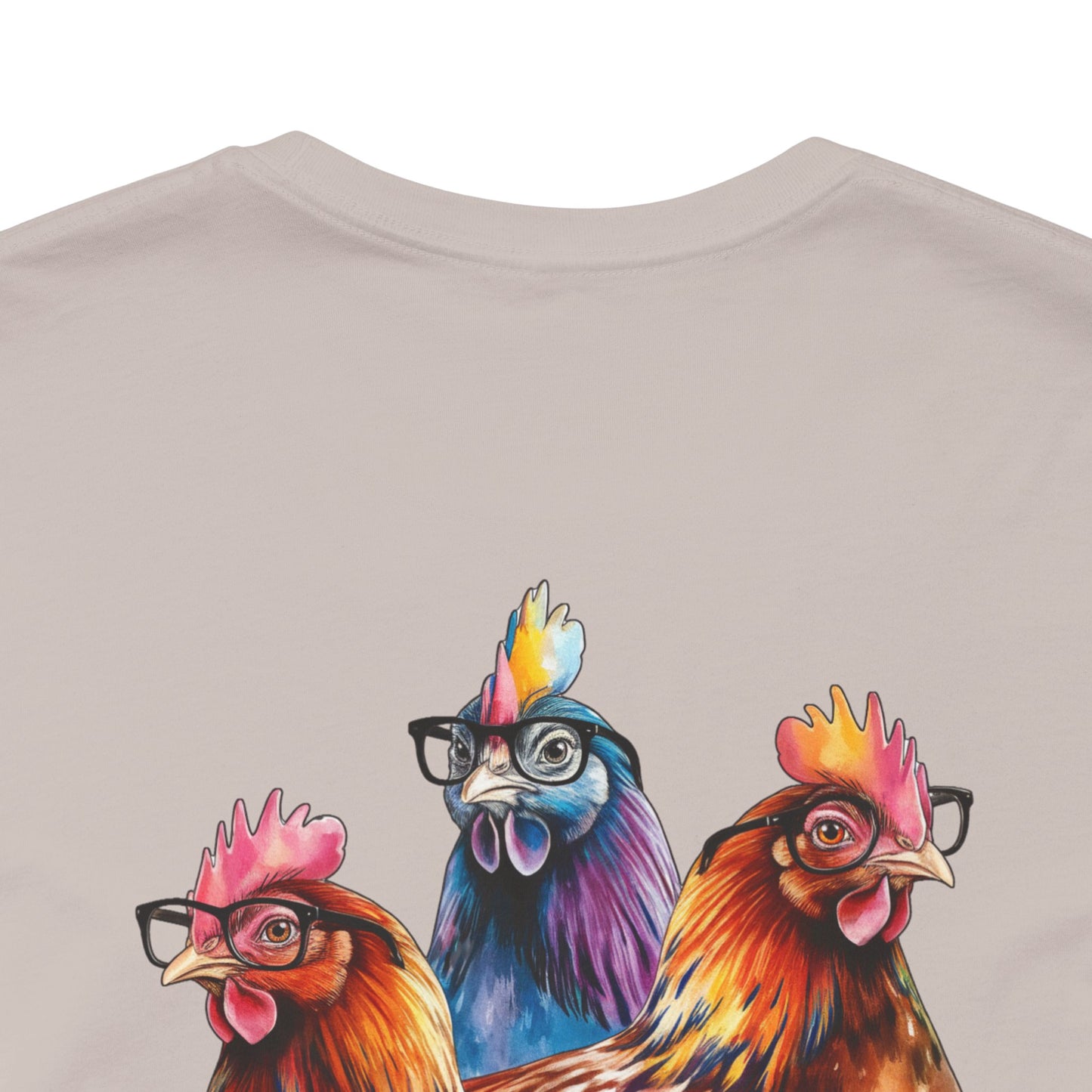 3 Colorful Chickens - Short Sleeve Tee