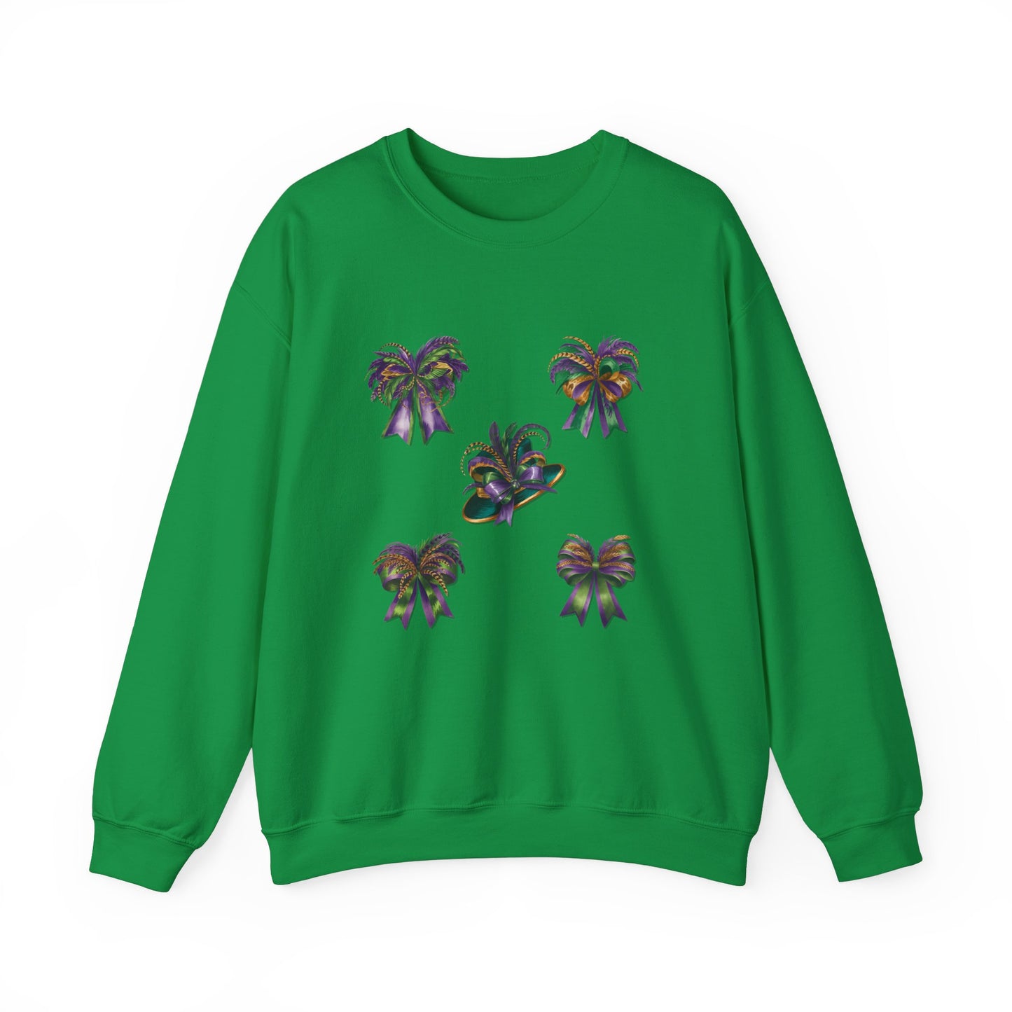 Mardi Gras Sweatshirt with Coquette Bow and Feathers - Unisex