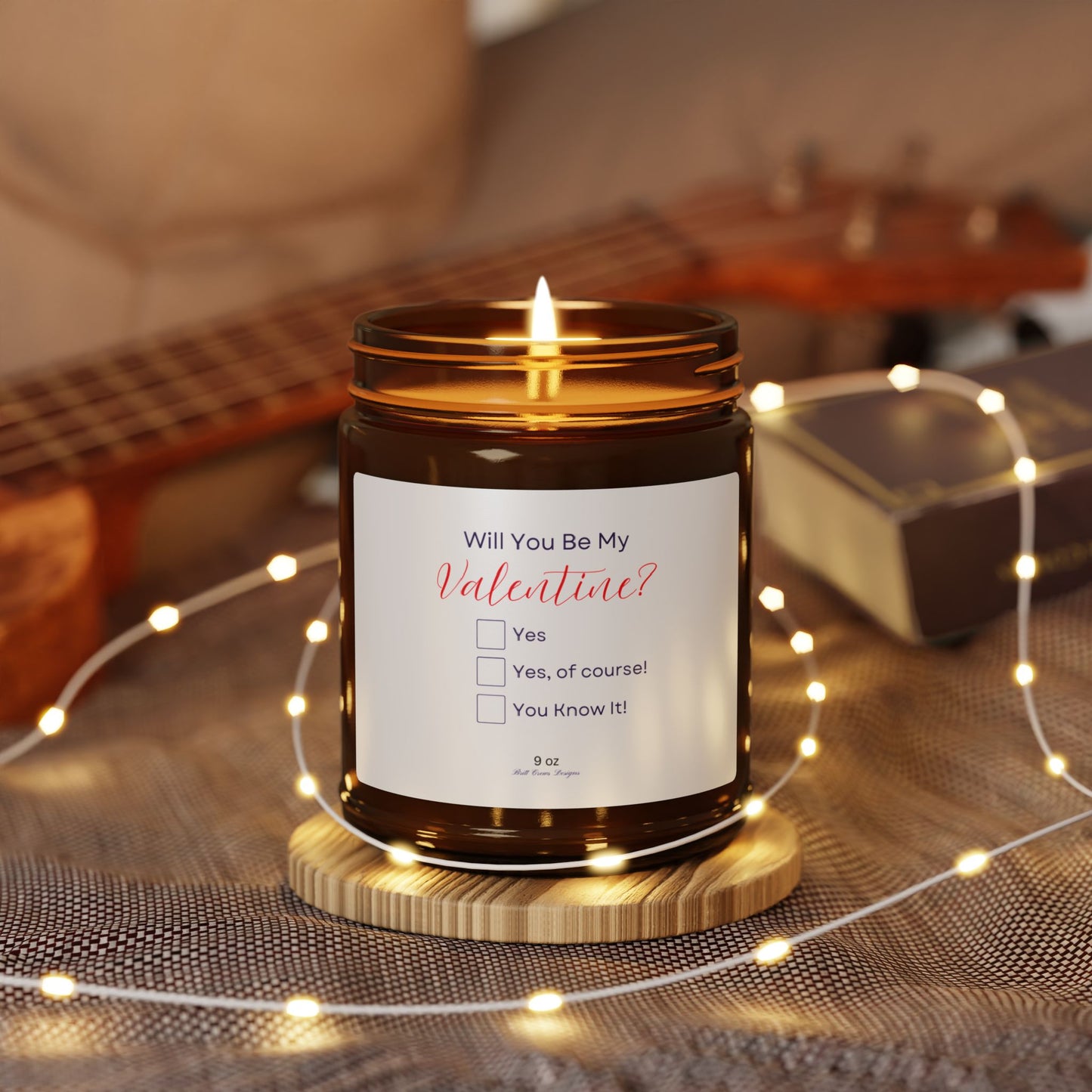 Be My Valentine - Scented Soy Candle (Multi-Size, Amber Jar)