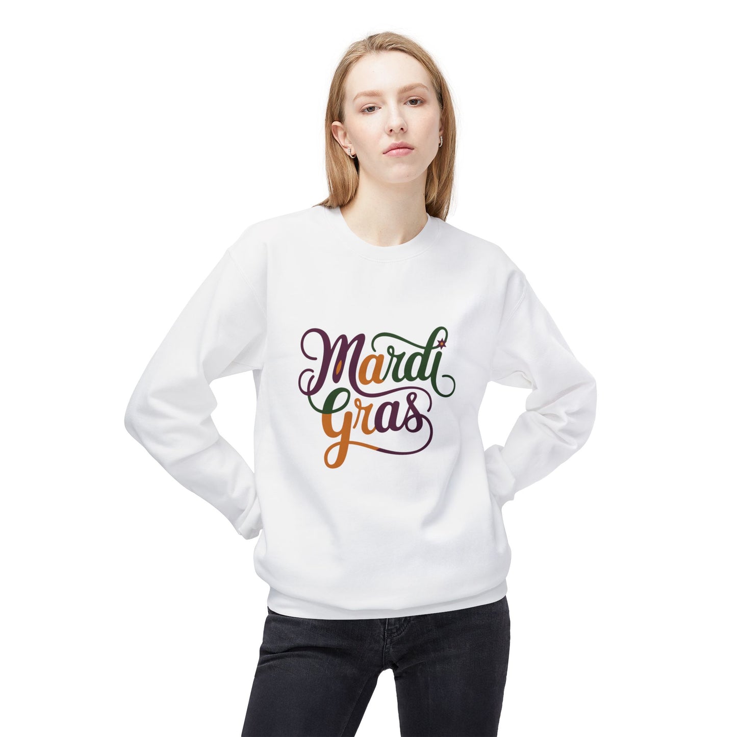 Mardi Gras Cursive Writing Sweatshirt