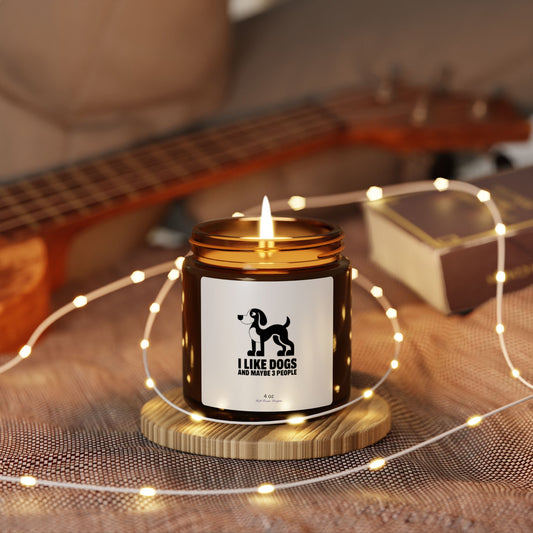 Dogs - Scented Soy Candle (Multi-Size, Amber Jar)