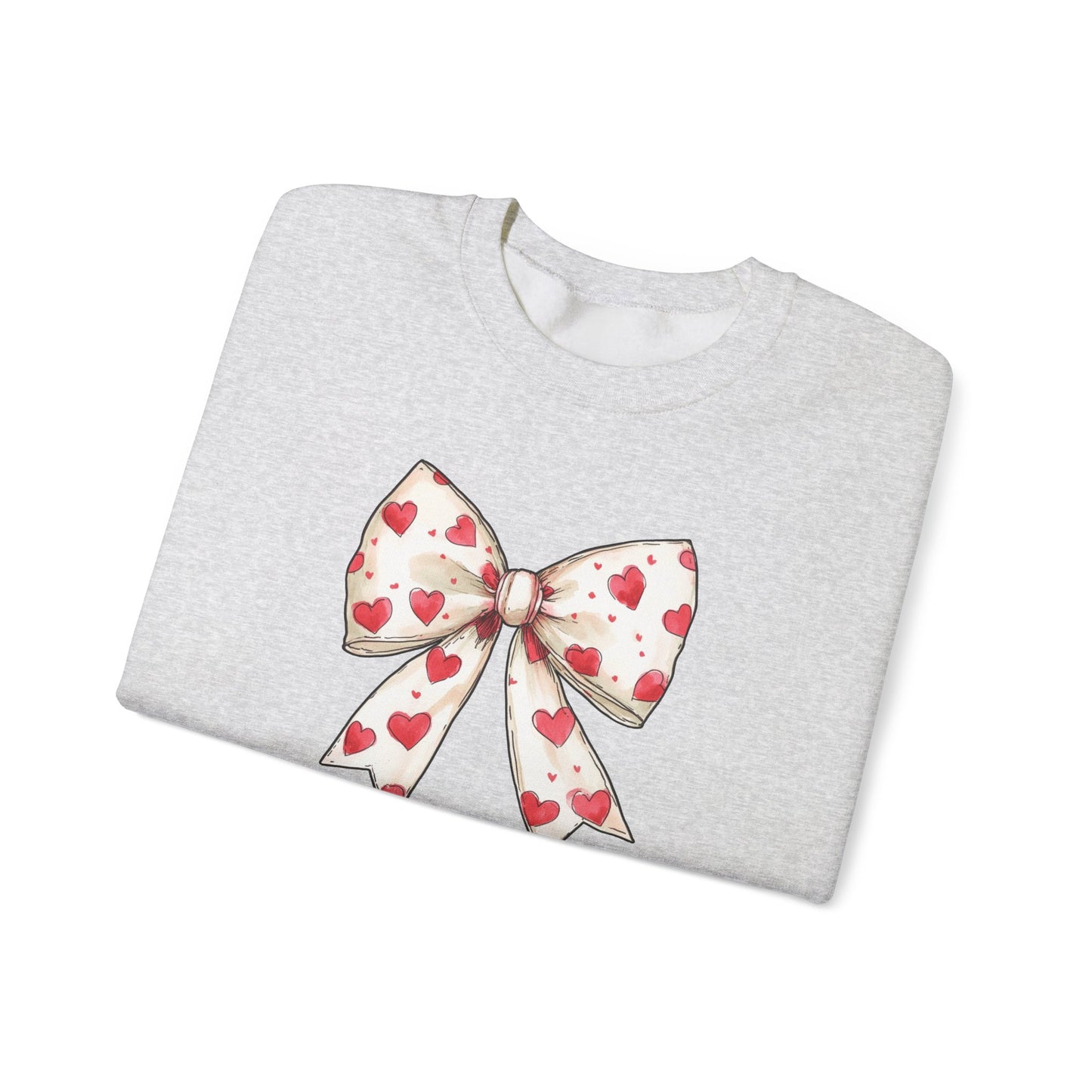 Gold Bow & Red Hearts - Crew neck Sweatshirt