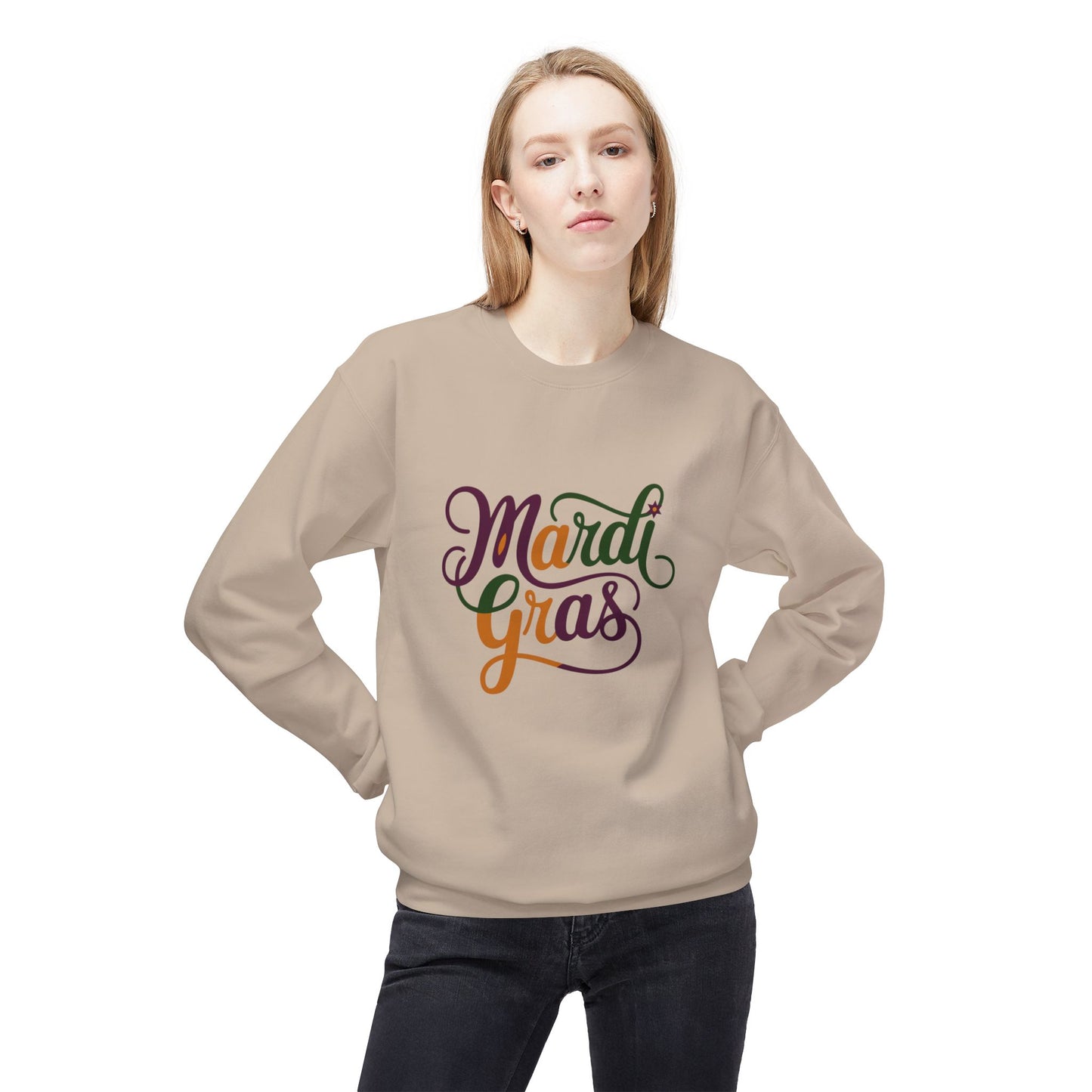 Mardi Gras Cursive Writing Sweatshirt