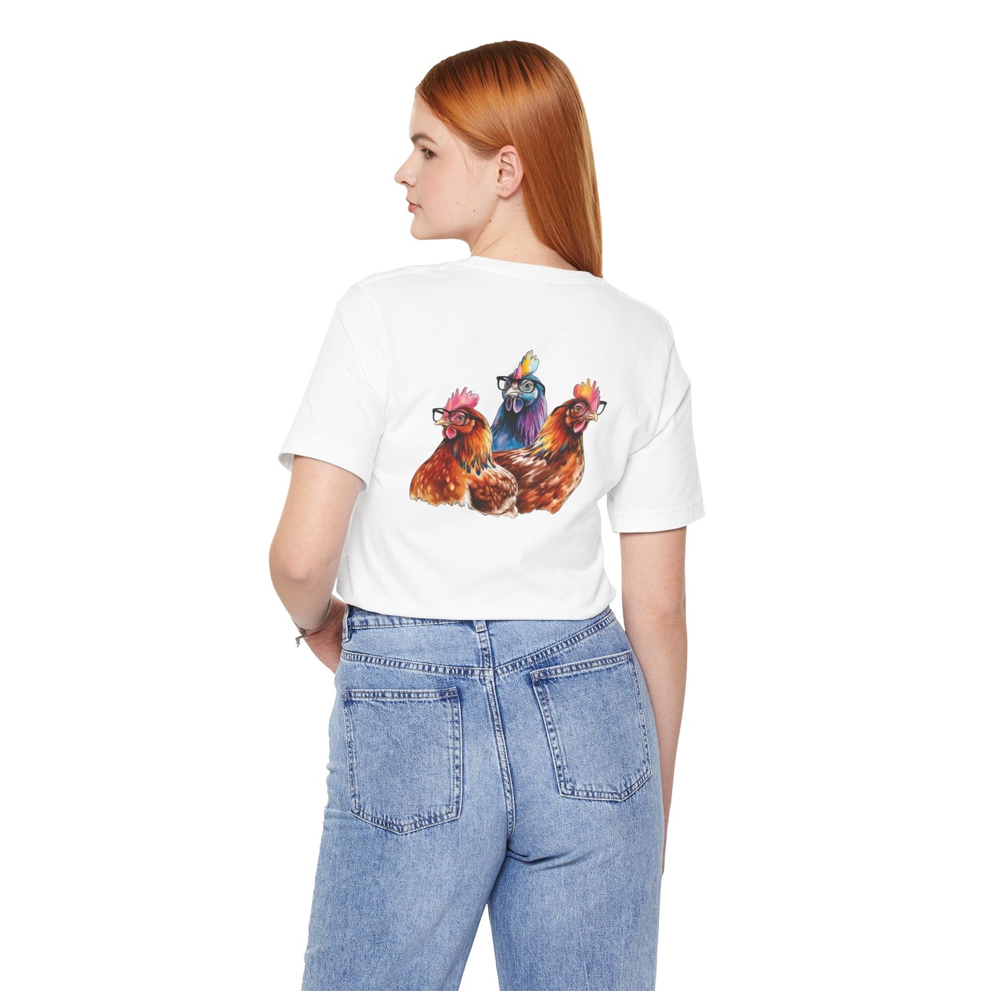 3 Colorful Chickens - Short Sleeve Tee