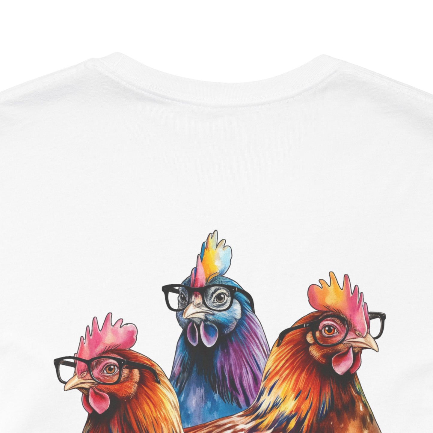 3 Colorful Chickens - Short Sleeve Tee