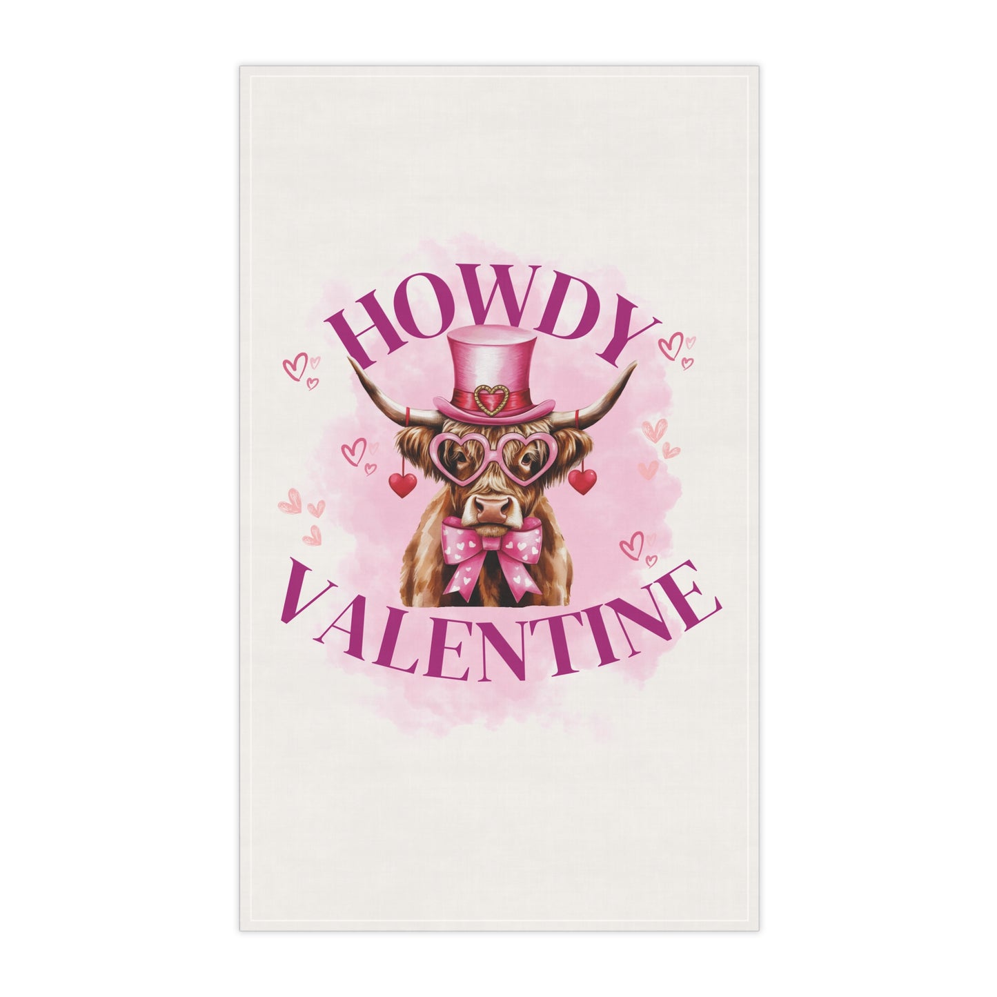 Highland Cow Valentine's Day - Tea Towels