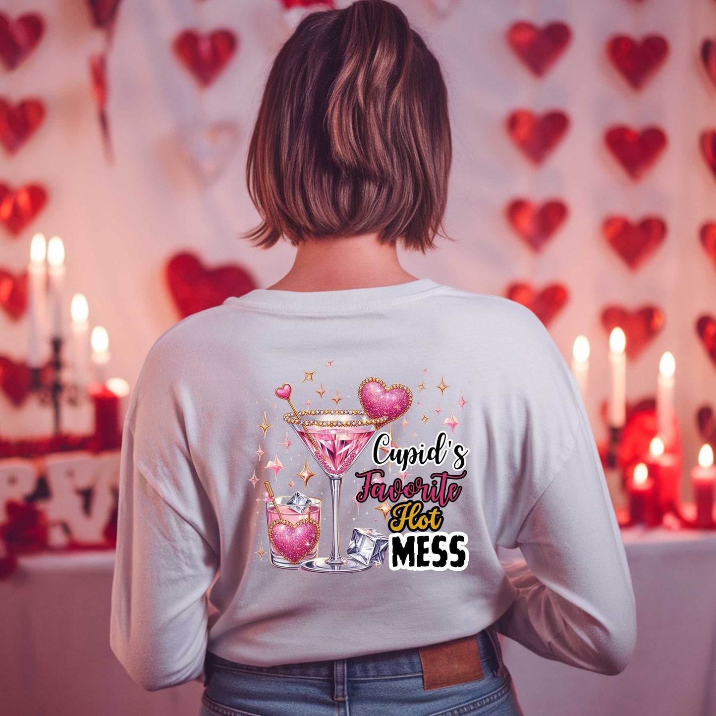 Cupid's Favorite Hot Mess - Long Sleeve T-Shirt