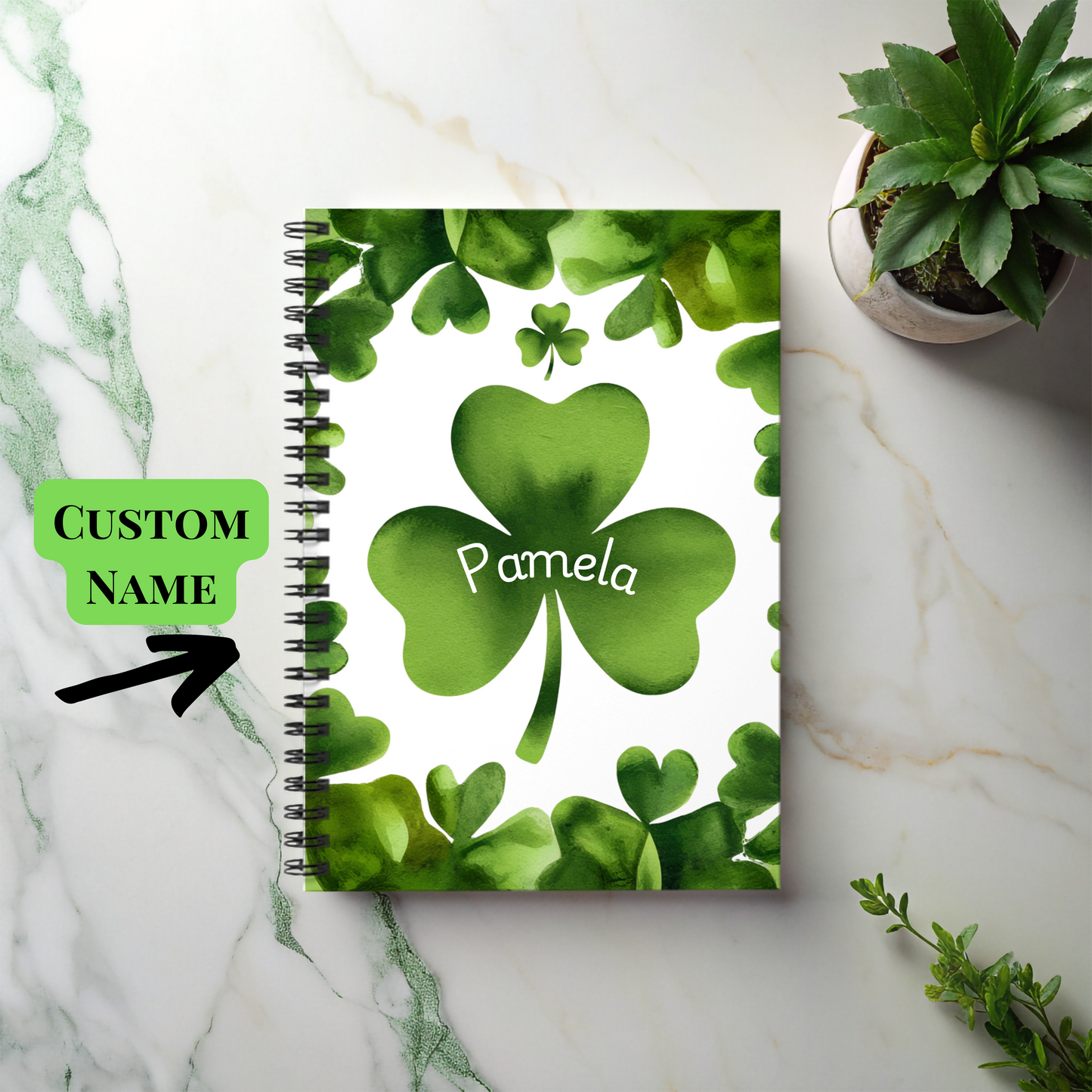 Custom Shamrock ~ Spiral Notebook