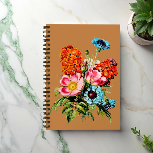 Vintage Floral Spiral Notebook - Ruled Line for Creative Minds